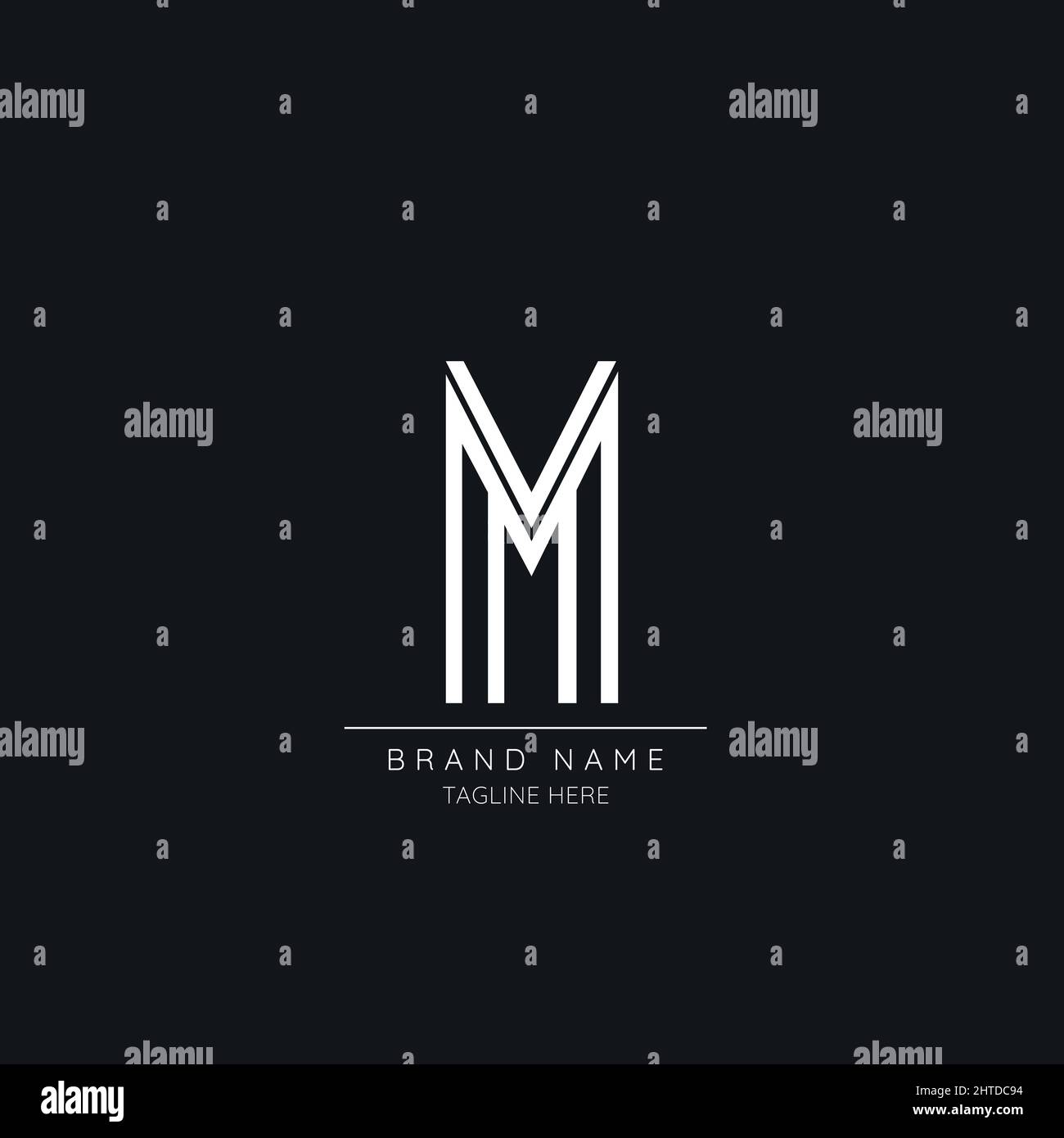 Timeless modern M initial based logo icon Stock Vector
