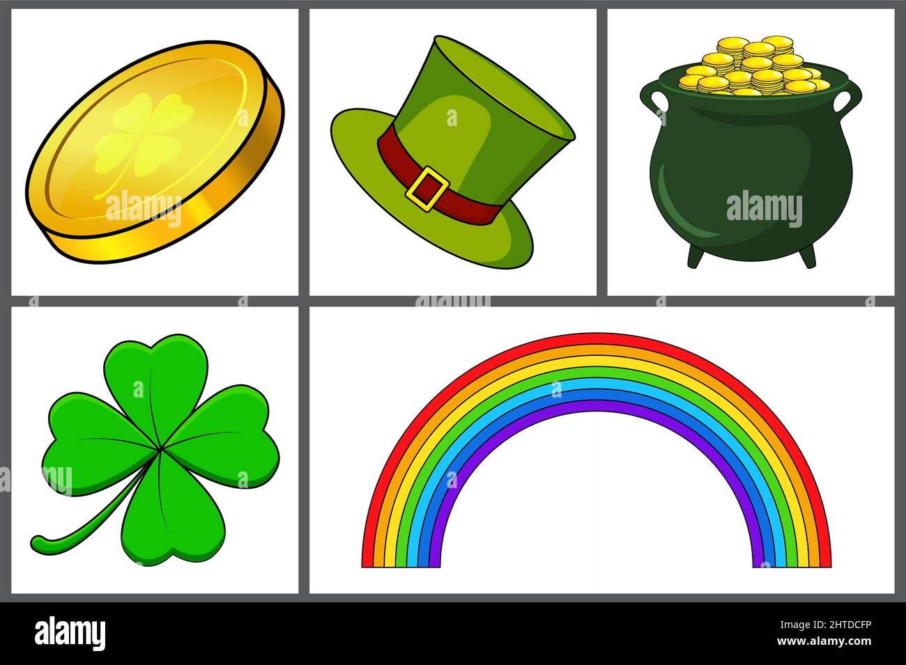 saint patricks day icons vector set illustration isolated on white background Stock Vector