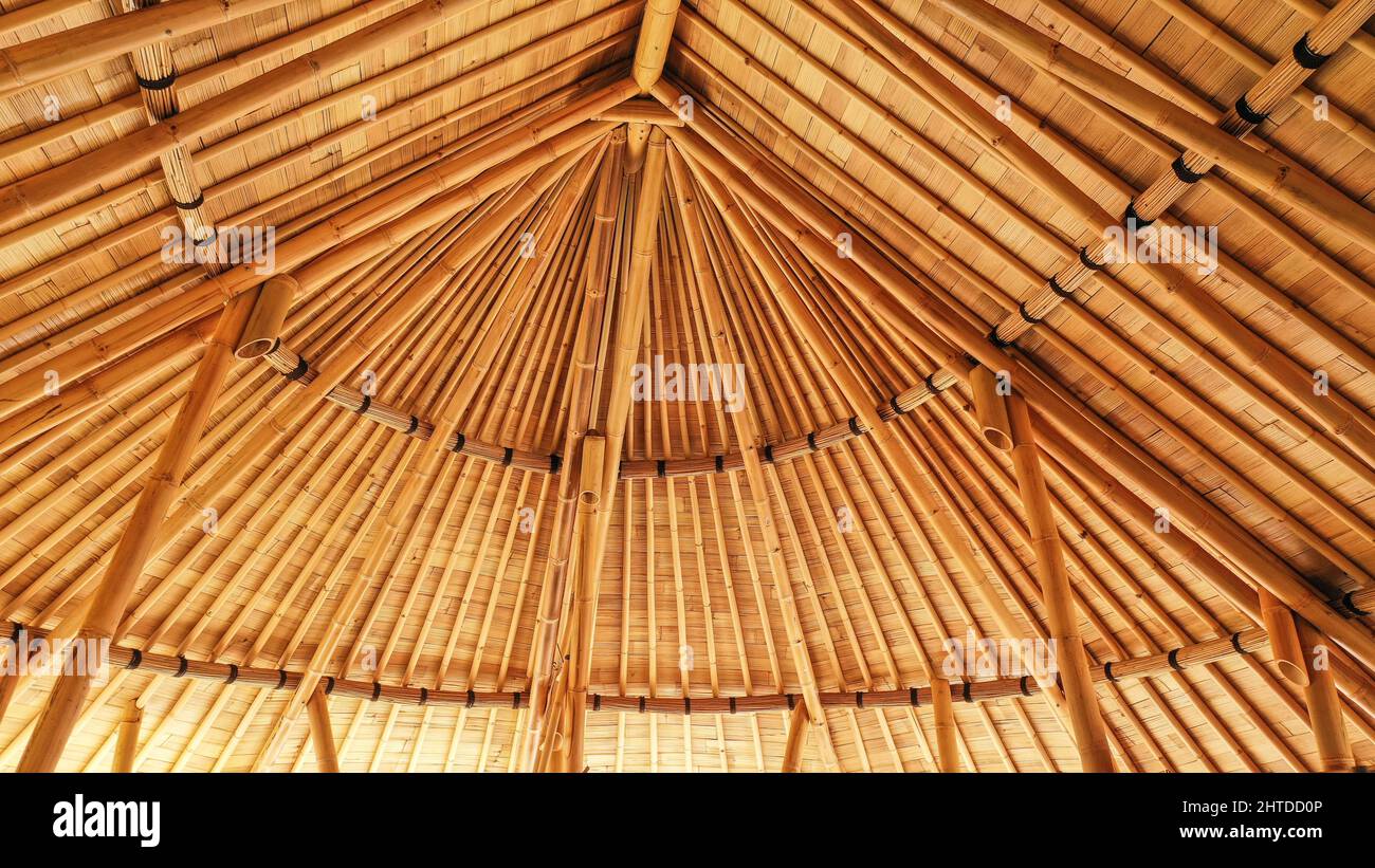 Bamboo roof of the house in Indonesia. roof with bamboo structure of