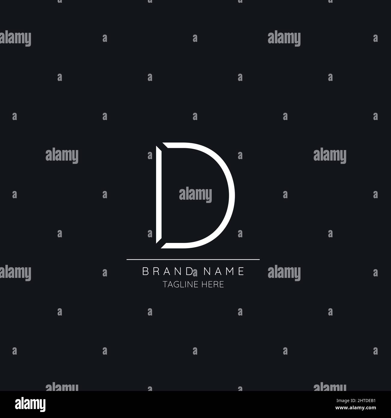 Minimalist Letter D logo icon design. Stock Vector