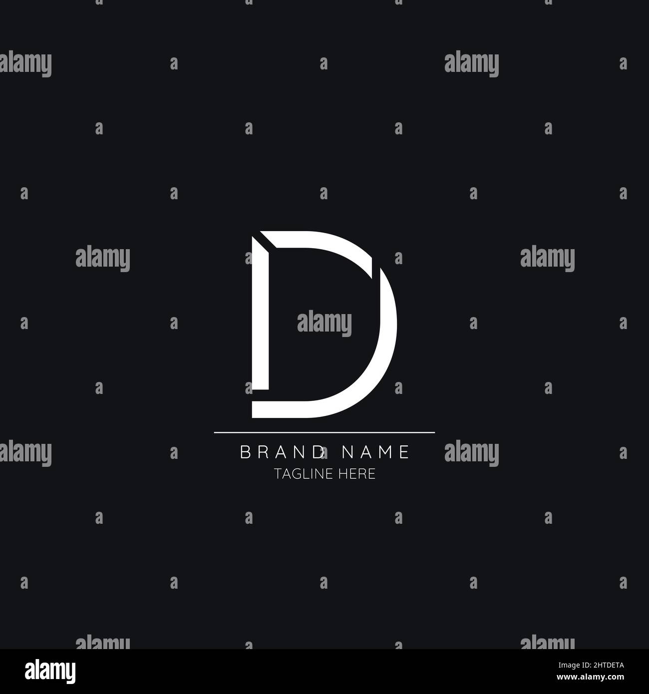Top notch initial letter D logo icon Stock Vector
