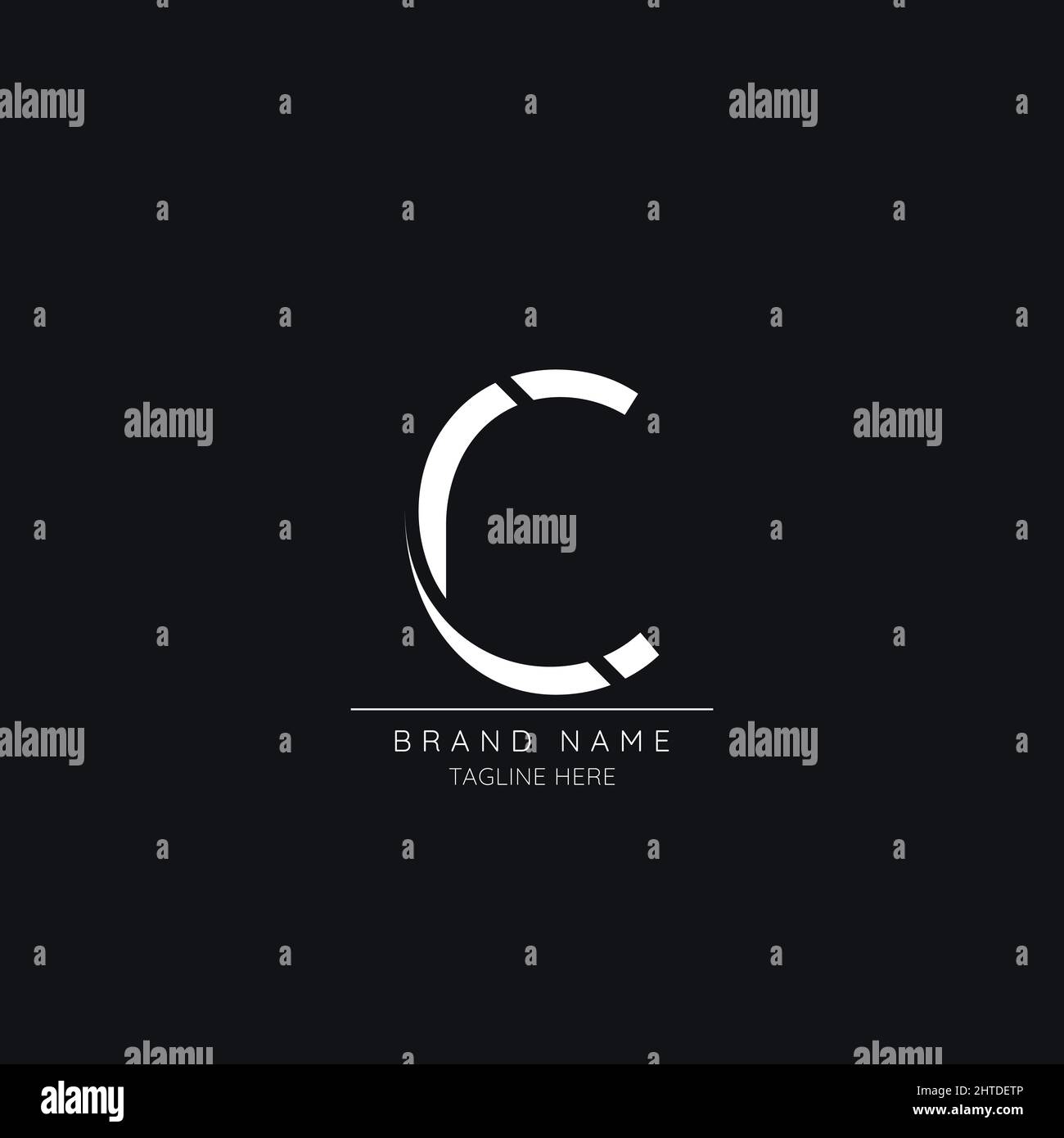 Top notch initial letter C logo icon Stock Vector