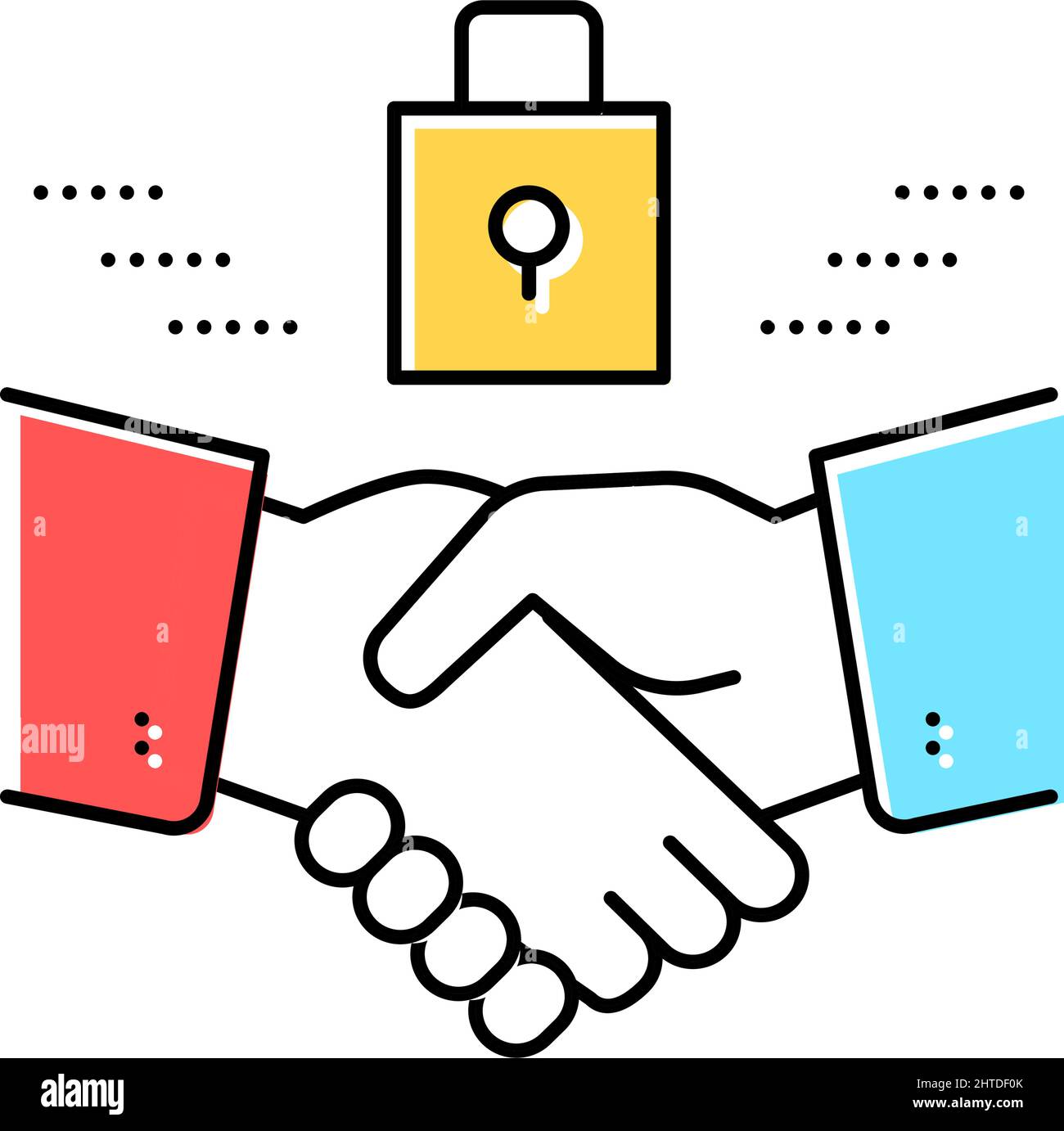 handshake padlock color icon vector illustration Stock Vector Image ...