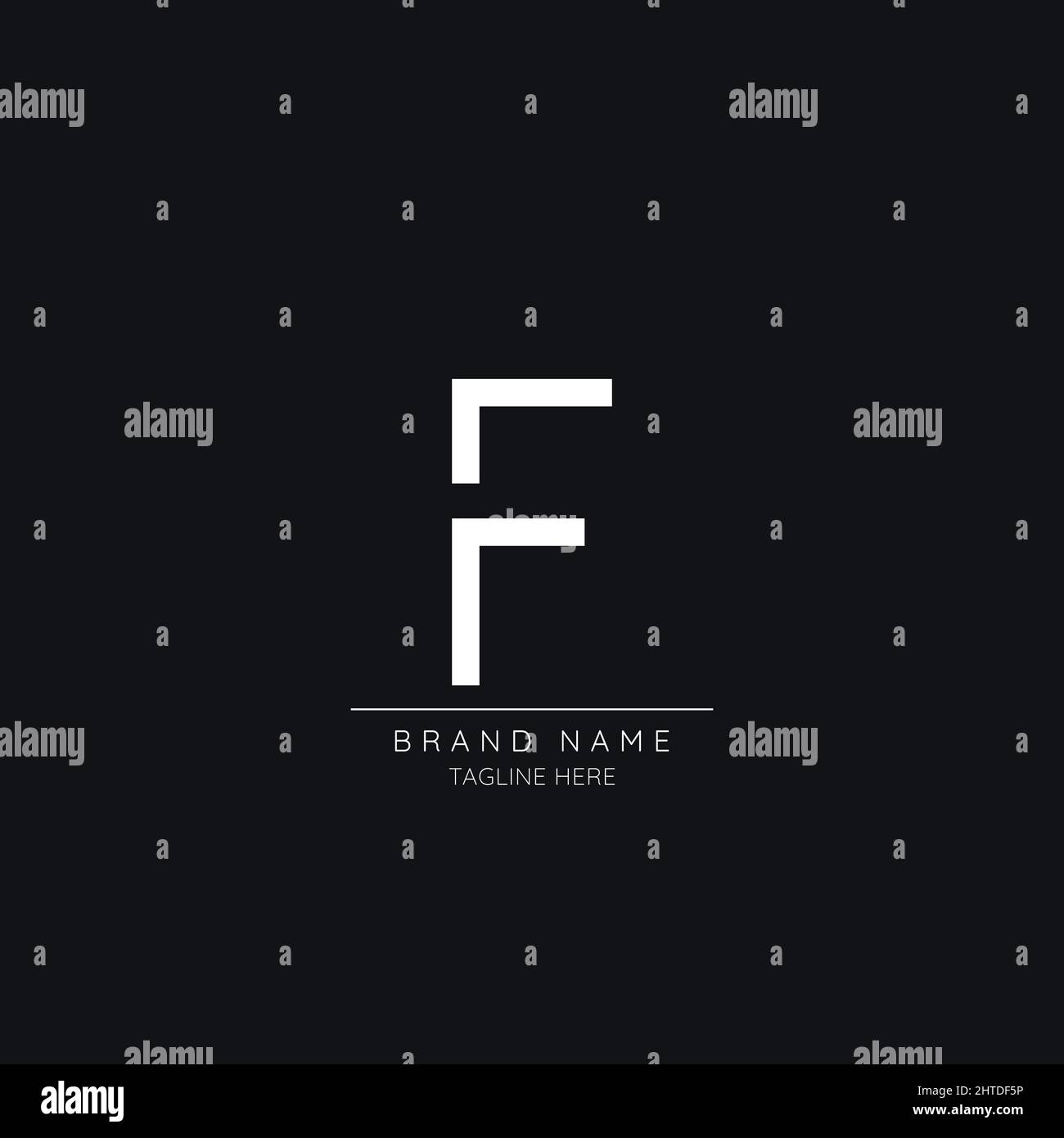 Top notch initial letter F logo icon Stock Vector