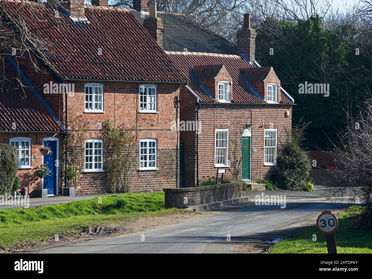 Brickbuilt houses in the village of Lockington, East Yorkshire