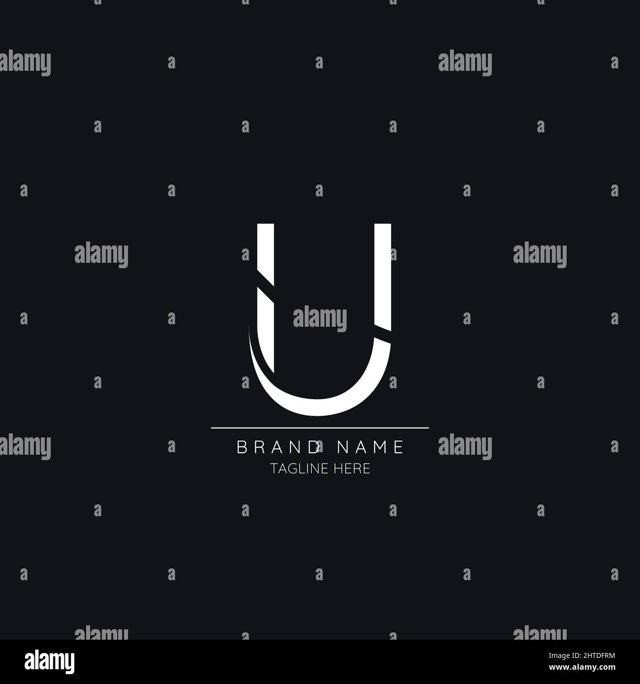 Top notch initial letter U logo icon Stock Vector