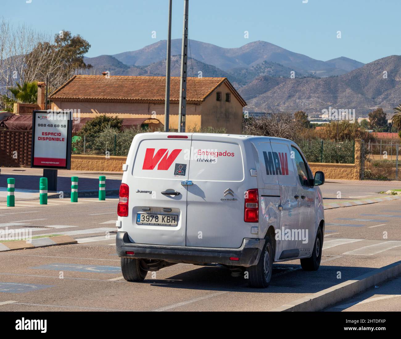 MRW Delivery Company Van, Spain Stock Photo