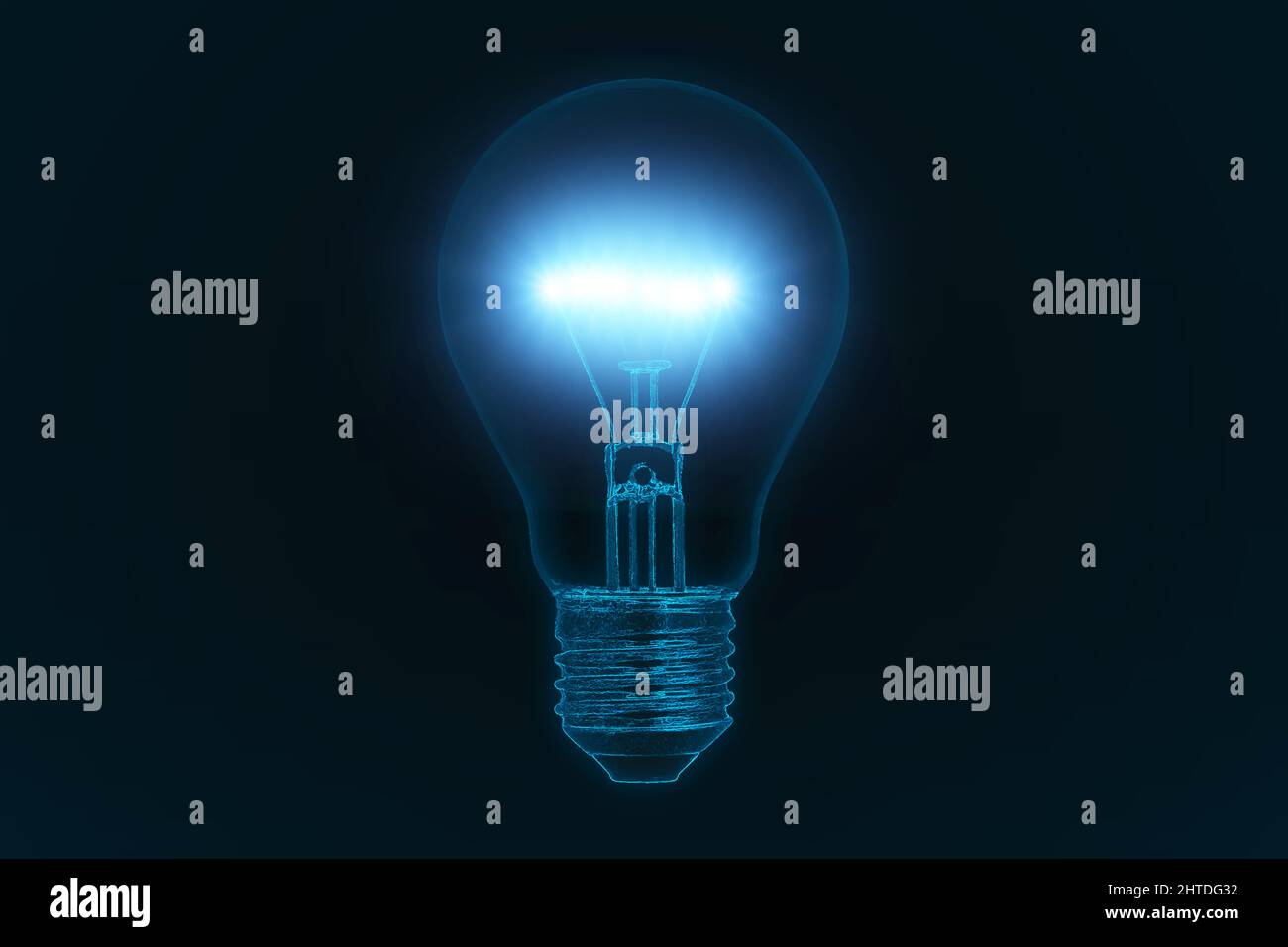 Light bulb on a dark blue background Stock Photo - Alamy