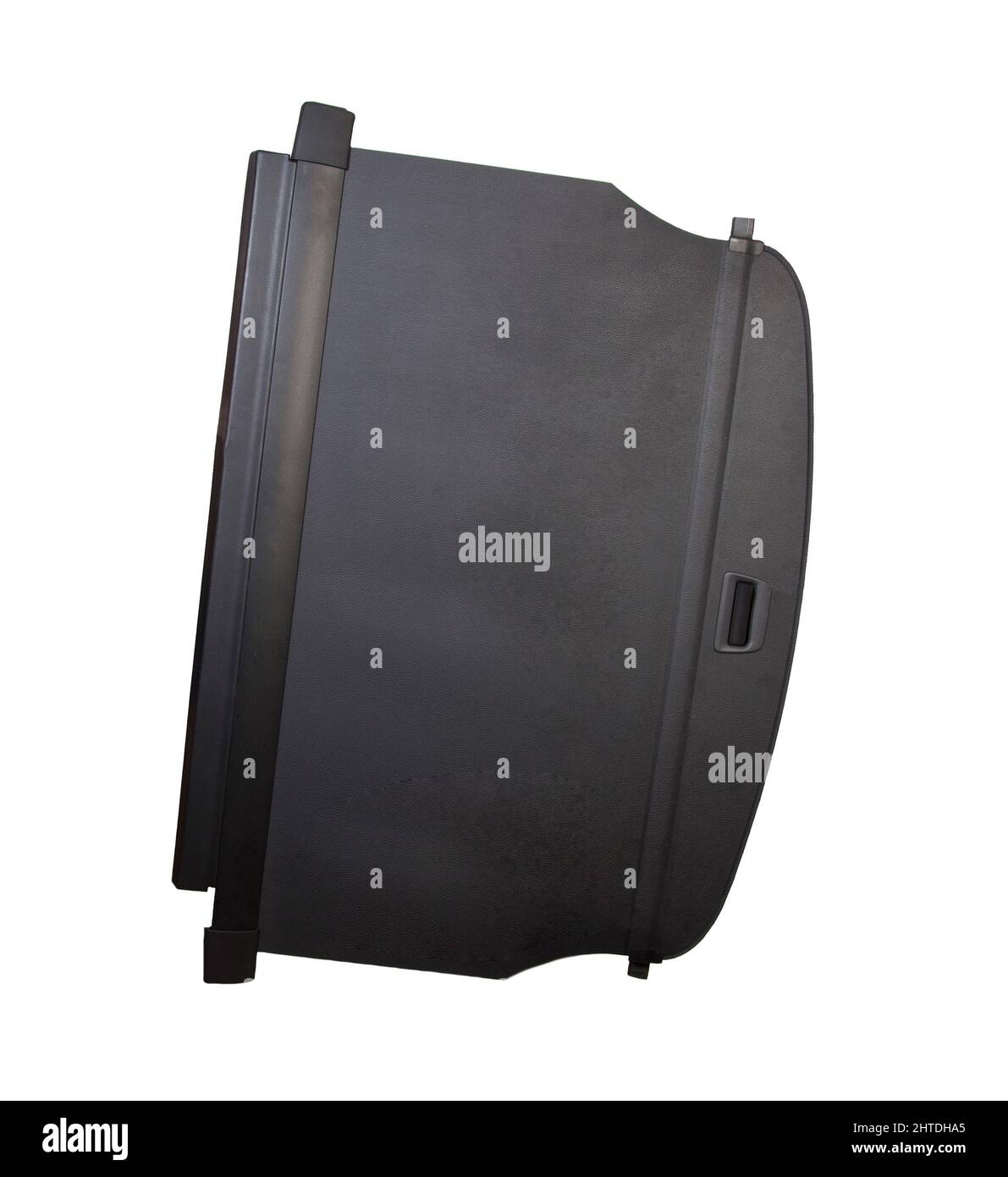 Black modern car trunk cover. Car design element. White background