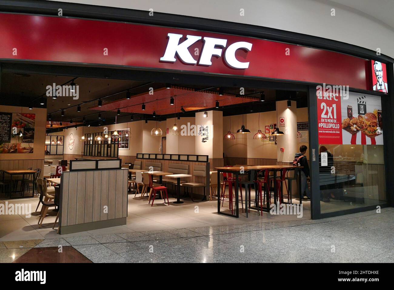 KFC at Vialia shopping center, Malaga, Spain. Stock Photo