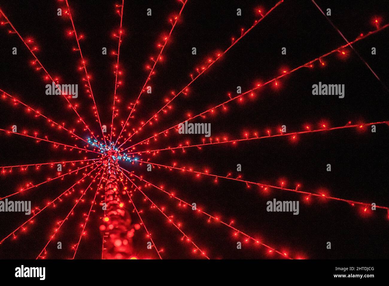 Low shot of red christmas light Stock Photo Alamy