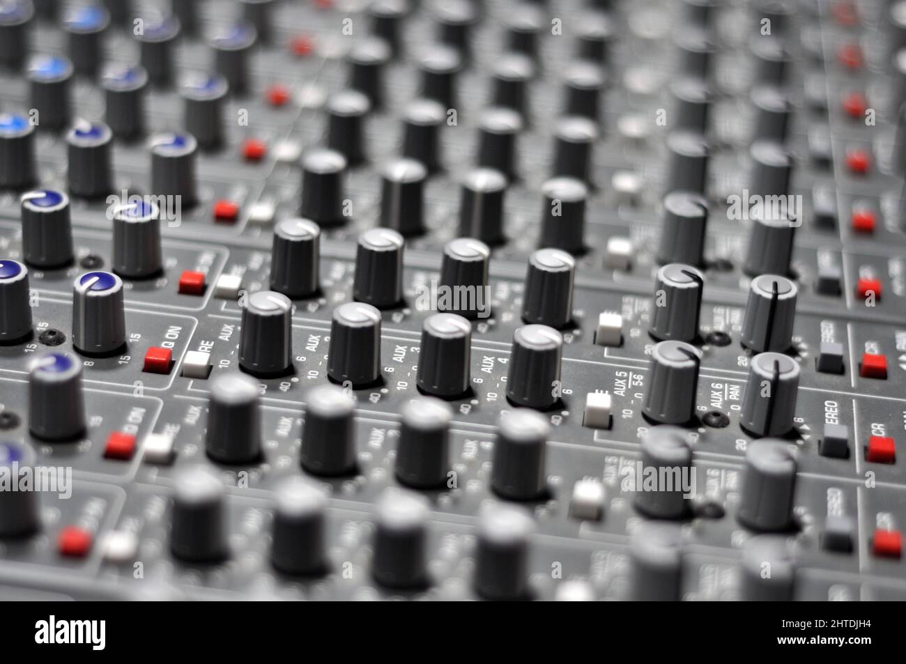 Close-up shot of sound recording studio mixing desk Stock Photo - Alamy