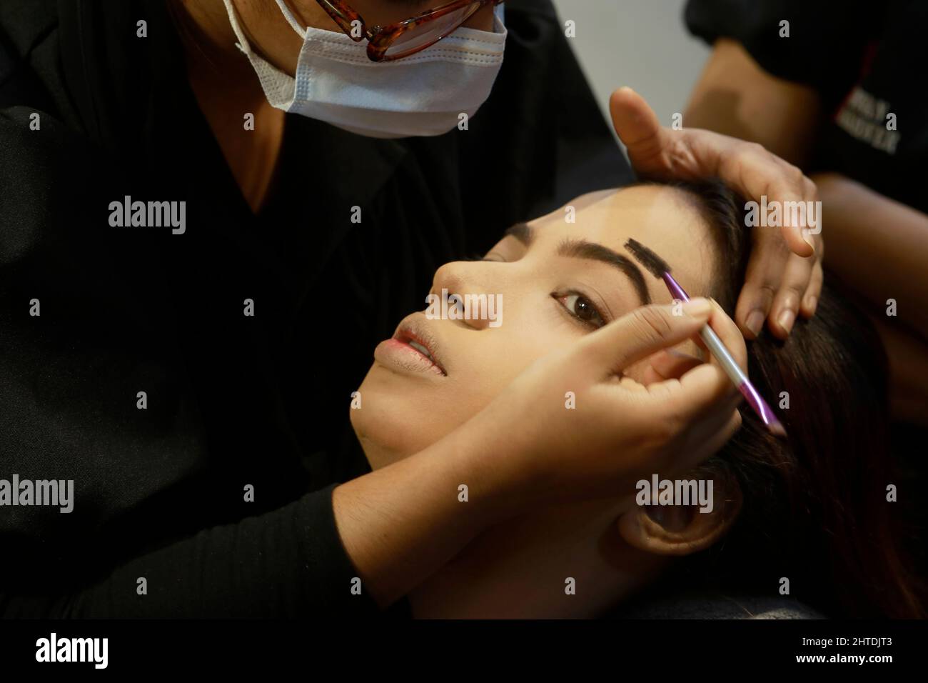 Dhaka, Bangladesh October 13, 2021 The Beauticians busy is doing