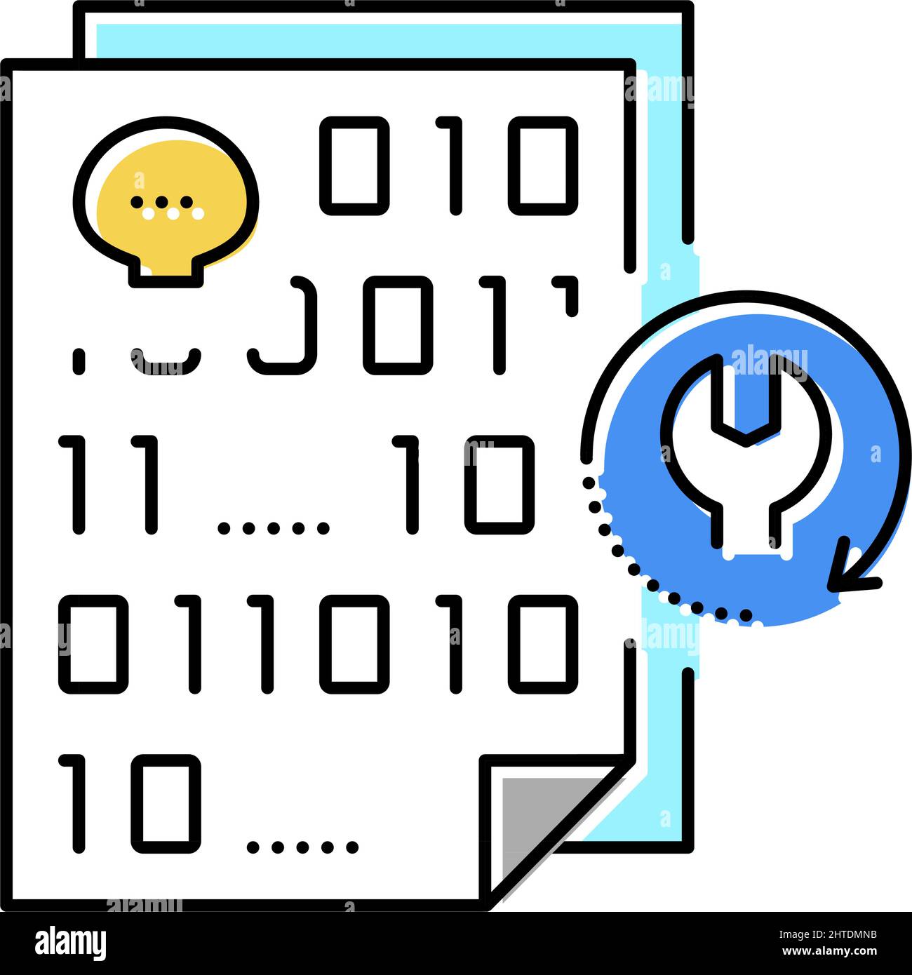 ransomware recovery services color icon vector illustration Stock ...