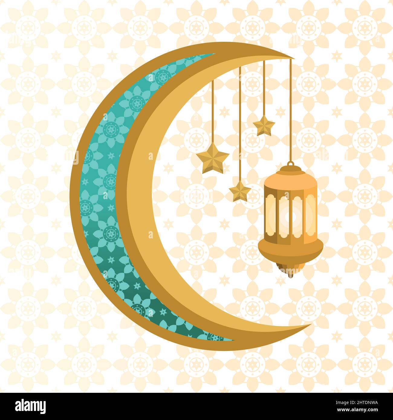 the golden crescent moon, Ramadan Kareem celebration with golden