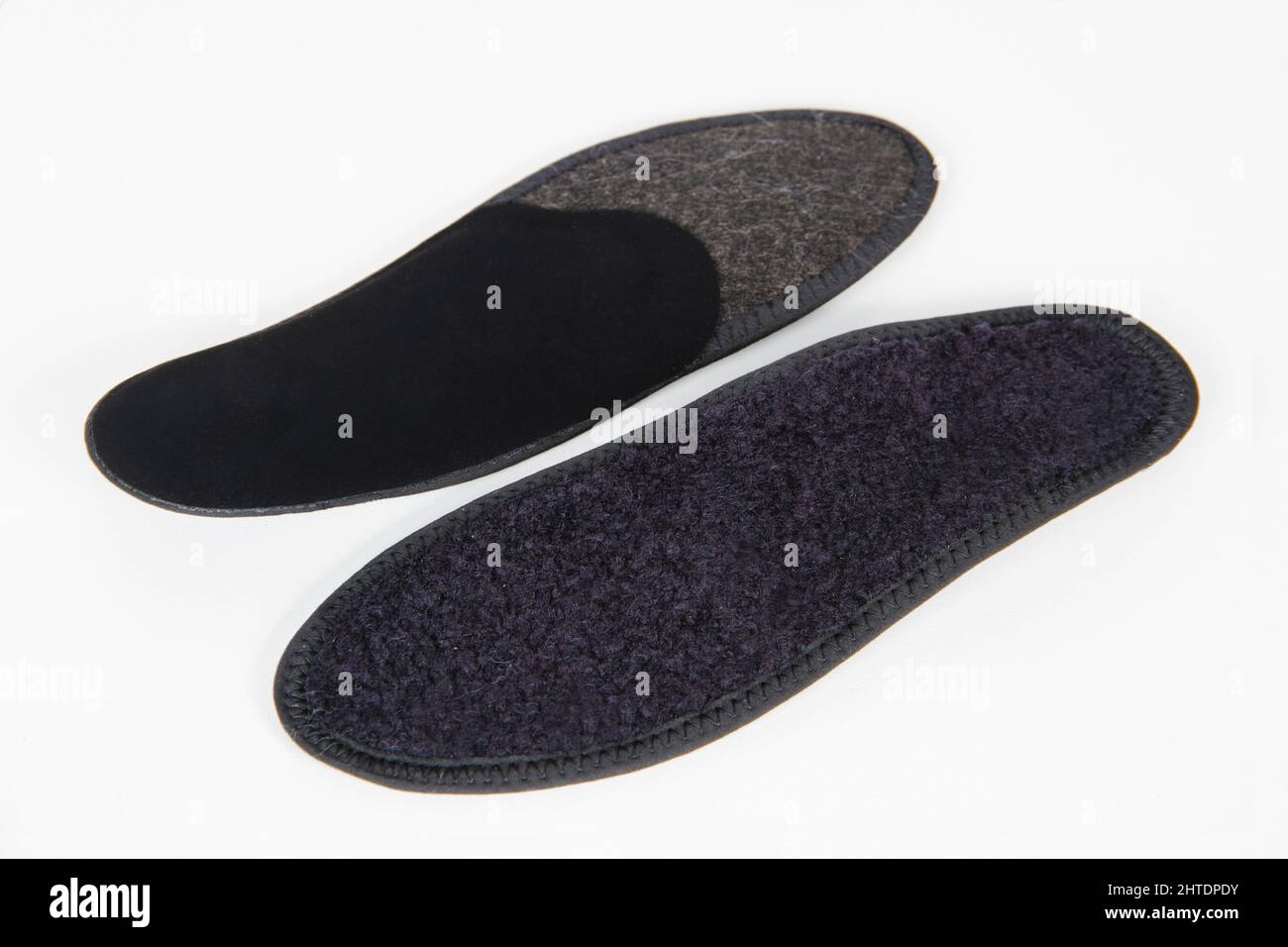 Black Insoles isolated on a white background. Medical orthopedic
