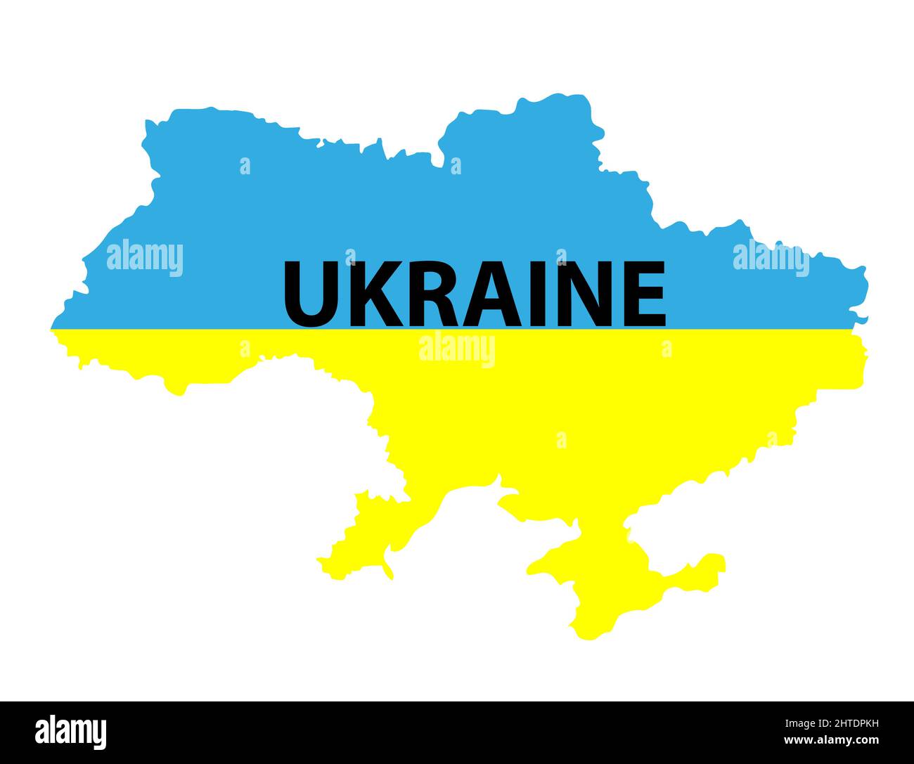 Vector Illustration of the Flag Incorporated Into the Map of Ukraine ...