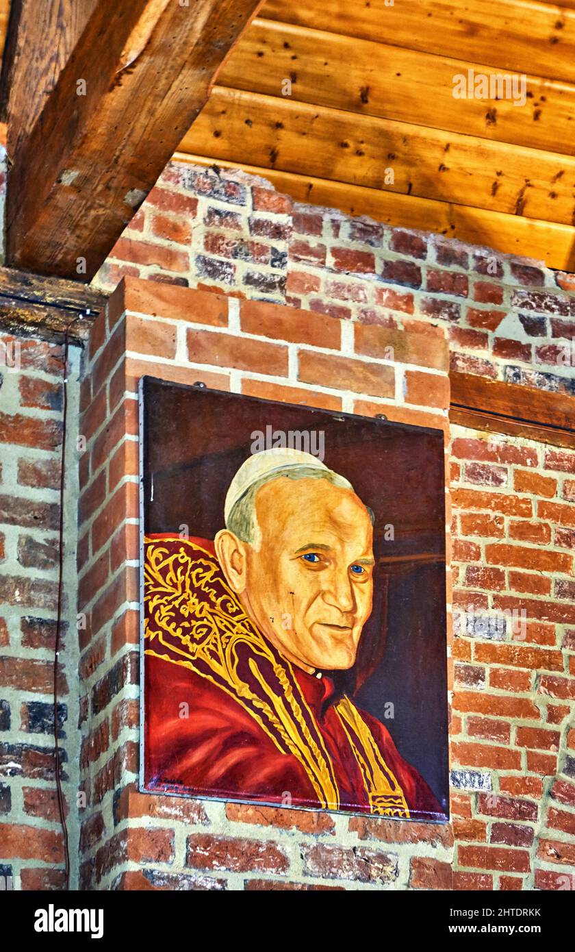 Painting of a clergyman in a church. Stock Photo