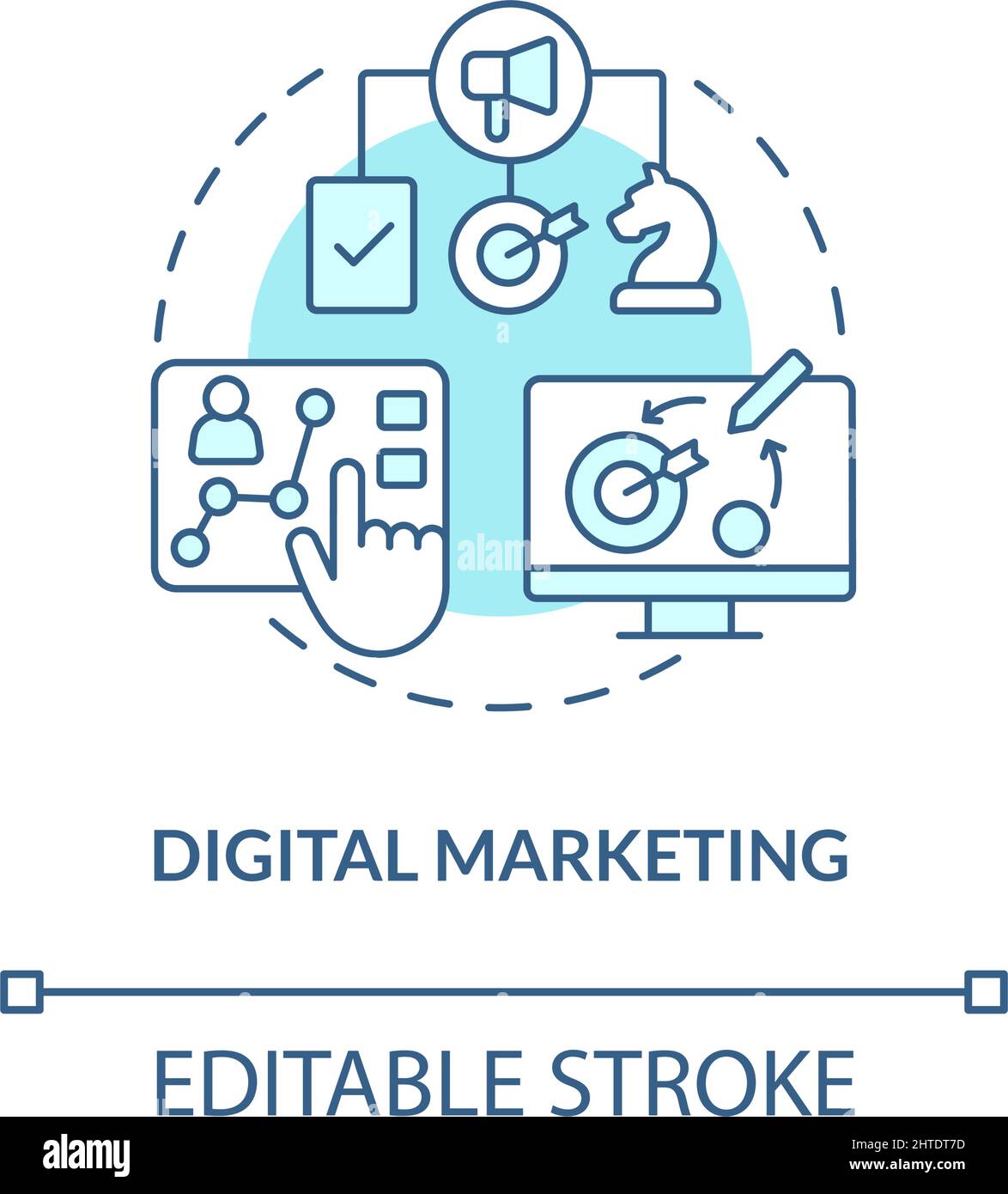Digital marketing turquoise concept icon Stock Vector Image & Art - Alamy