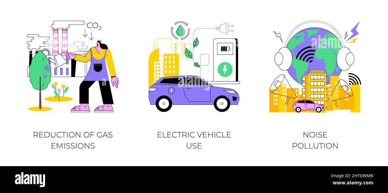 Urban environment abstract concept vector illustration set. Reduction