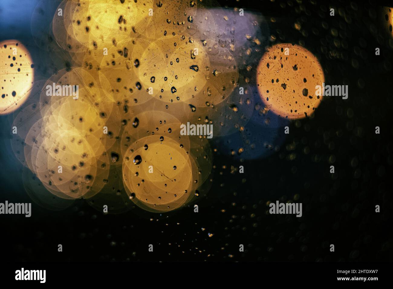 Bokeh lights with raindrops on the window Stock Photo - Alamy