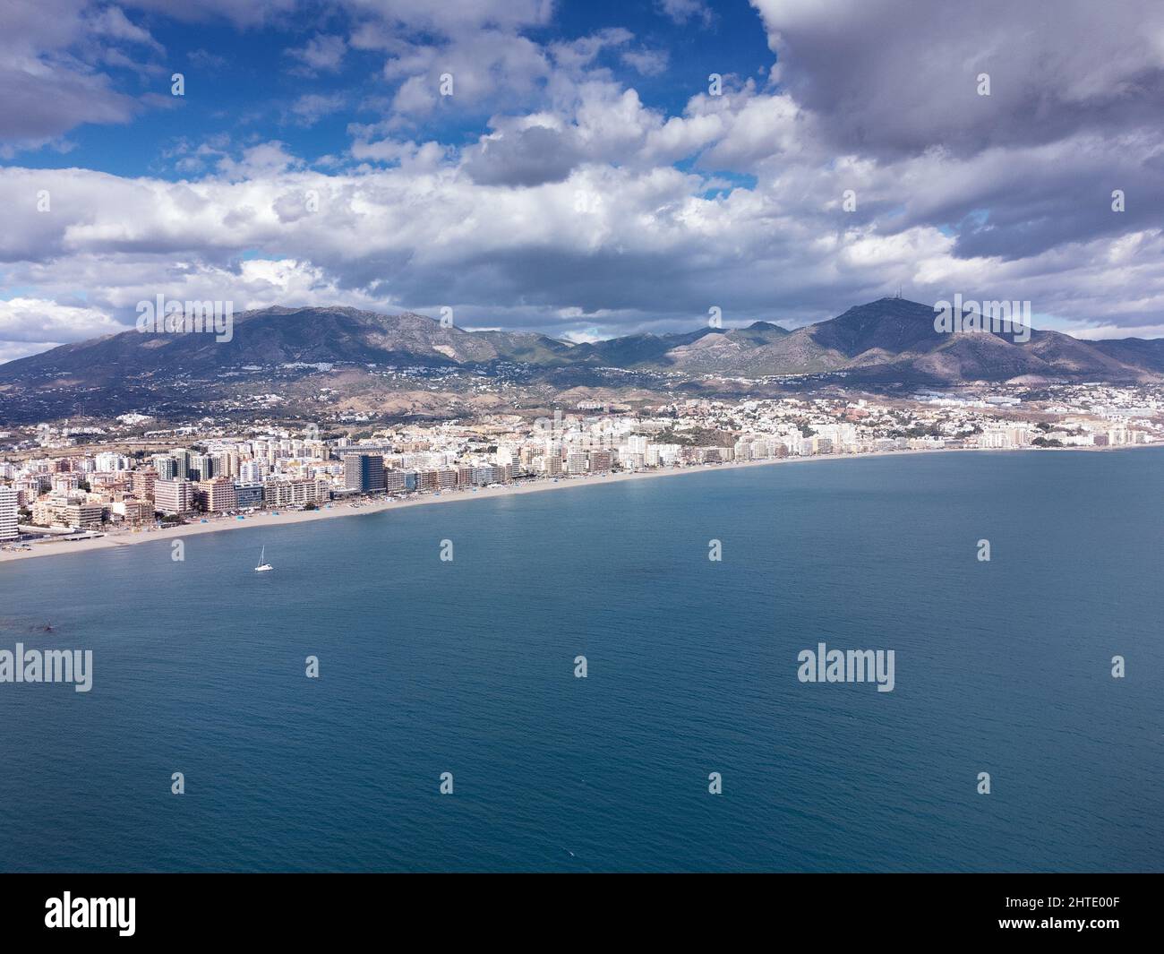 aerial view of the building along the coast of Fuengirola Stock Photo ...