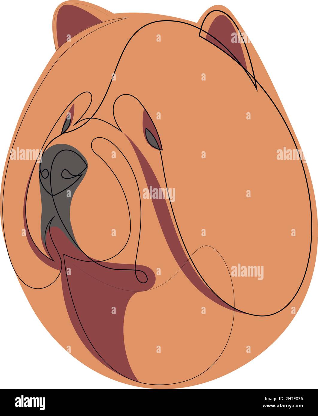 Continuous line Chow Chow. Single line minimal style dog vector ...