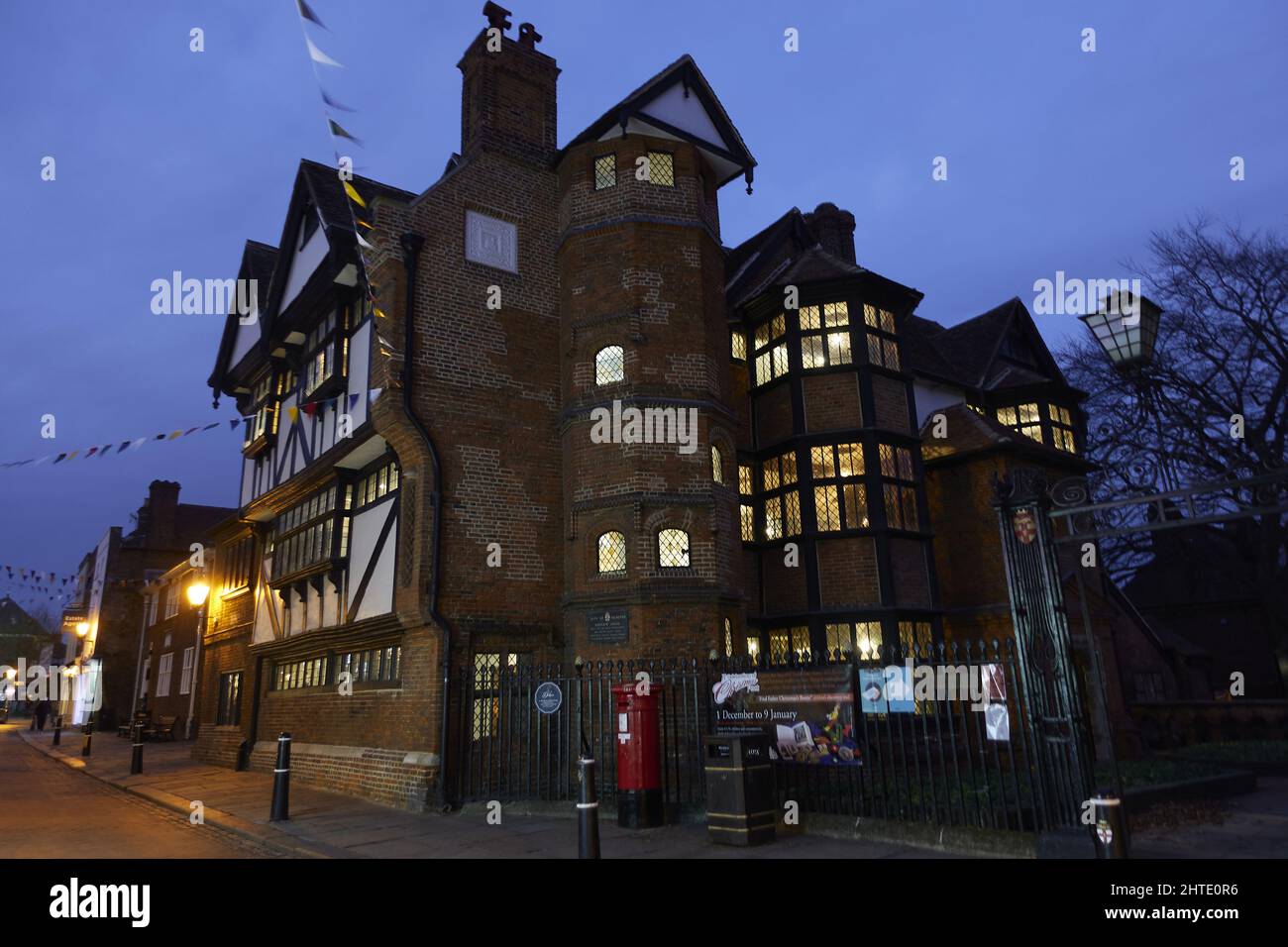 House historic building in Rochester high street in the UK. Made famous by Charles dickens Stock Photo
