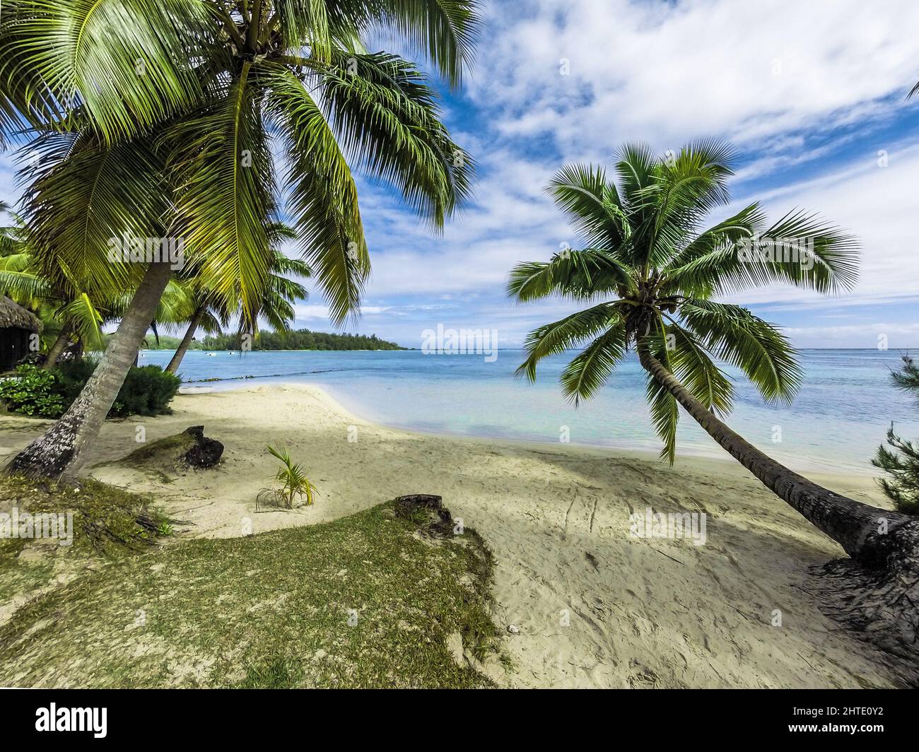 Quiet beach in Tahiti Stock Photo