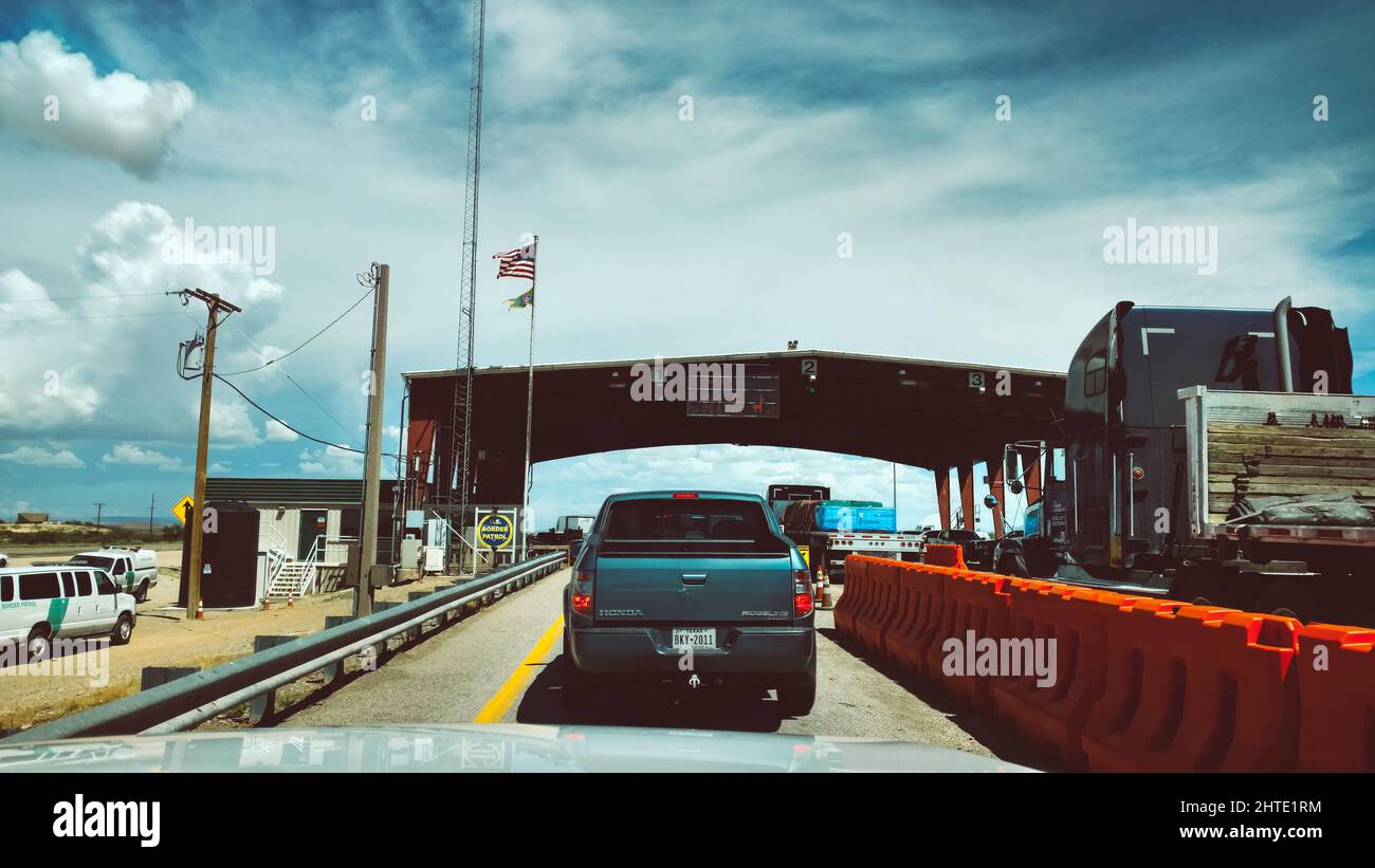 United States Border Patrol checkpoint outside of El Paso Texas along