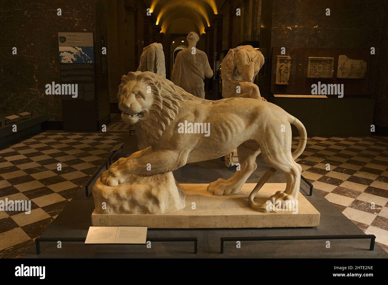 Greek lion statue at Louvre museum, Paris, France Stock Photo Alamy
