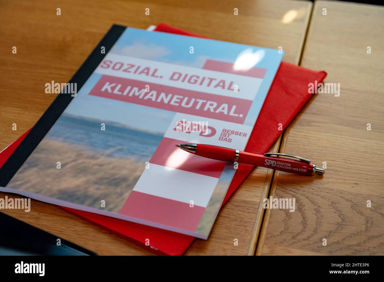 Kiel, 28. Februar 2022. Vorstellung des Wahlprogramms der SPD Schleswig-Holsteins zur Landtagswahl 2022 Stock Photo