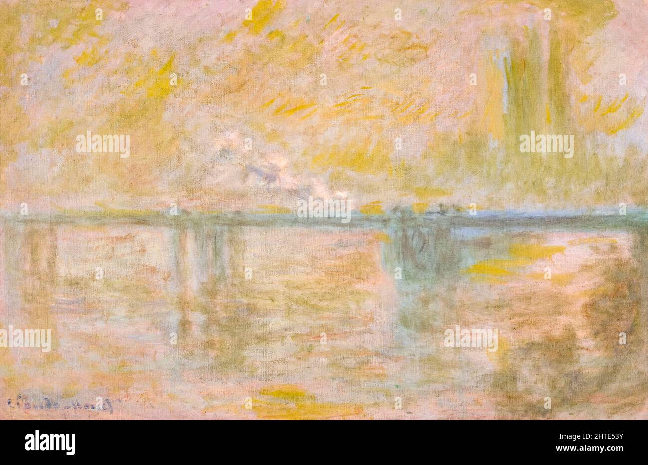 Claude Monet, Charing Cross Bridge in London, landscape painting, oil on canvas, circa 1902 Stock Photo
