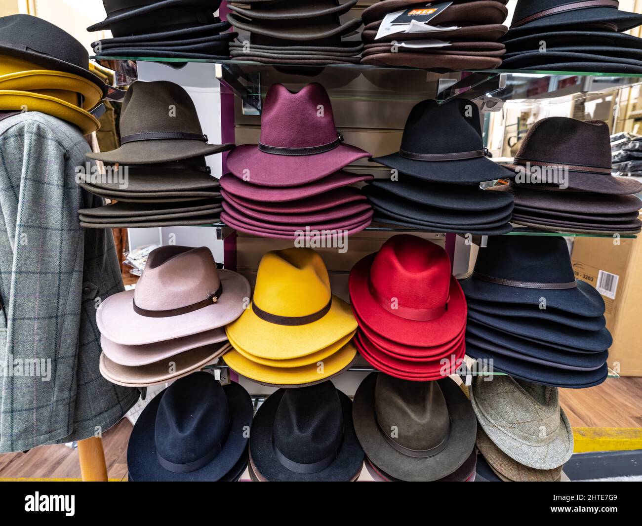 Multi coloured , Water Resistant Felt Fedora made from 100 Wool Stock