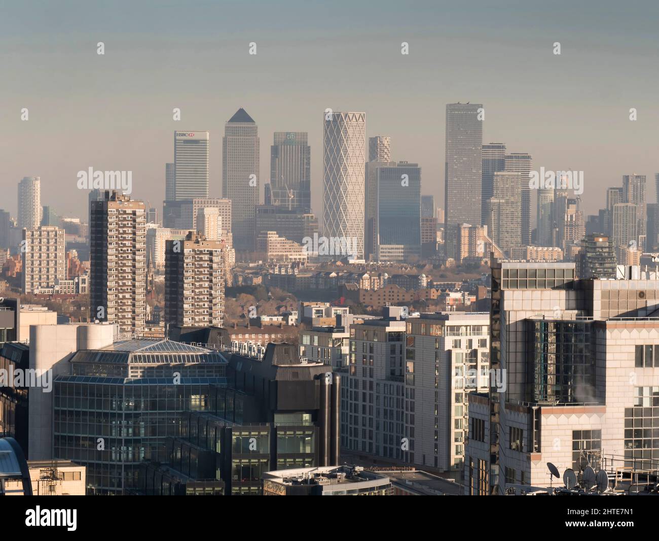 UK, England, London, Canary Wharf from City Stock Photo