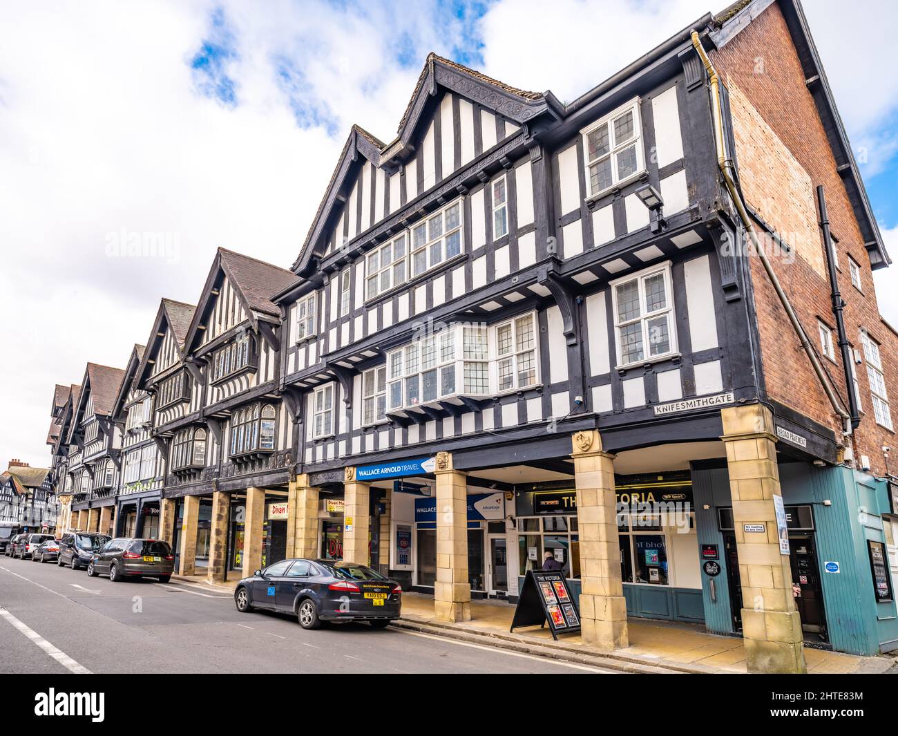 Knifesmithgate, Chesterfield a large market town, in the Borough of Chesterfield, Derbyshire, England, 11 miles from Sheffield, Stock Photo
