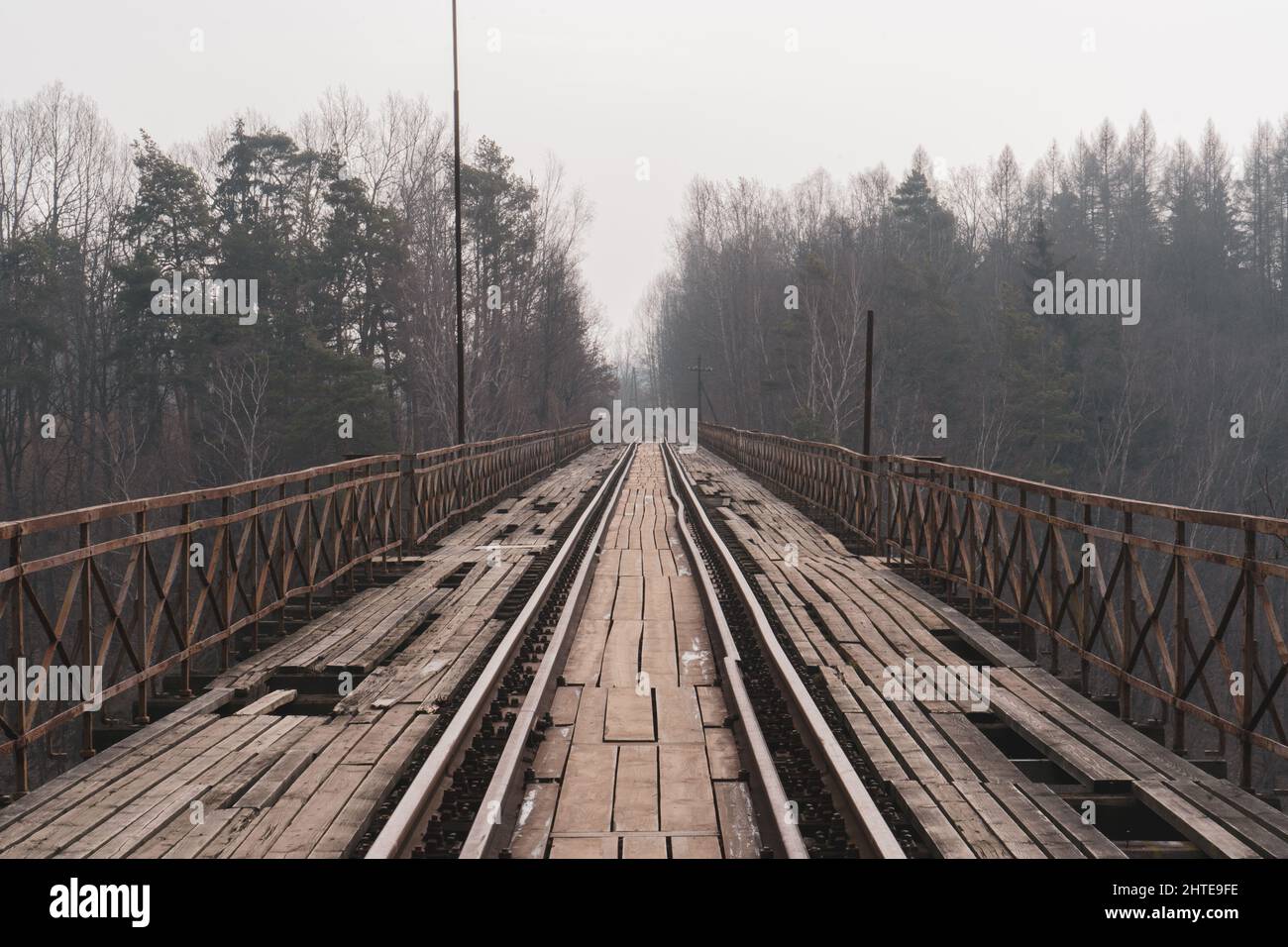 Old wooden railroad bridge over hi-res stock photography and images - Alamy