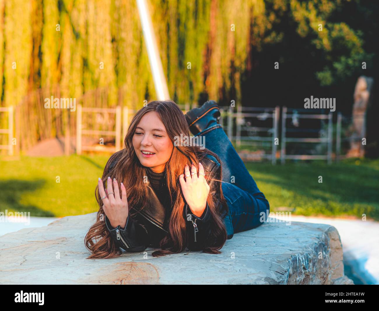 Caucasian lady in nature hi-res stock photography and images - Alamy