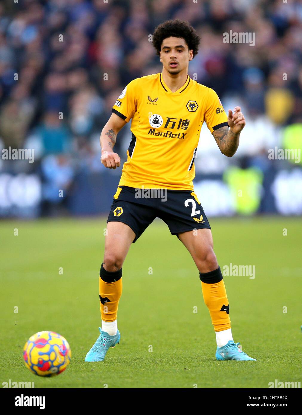 Wolverhampton Wanderers' Ki-Jana Hoever during the Premier League match at  the London Stadium, London. Picture date: Sunday February 27, 2022 Stock  Photo - Alamy