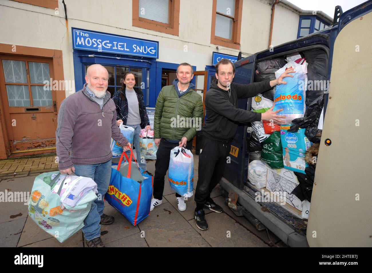Mauchline, Ayrshire, Scotland, UK. 28th Feb, 2022. Drop off for