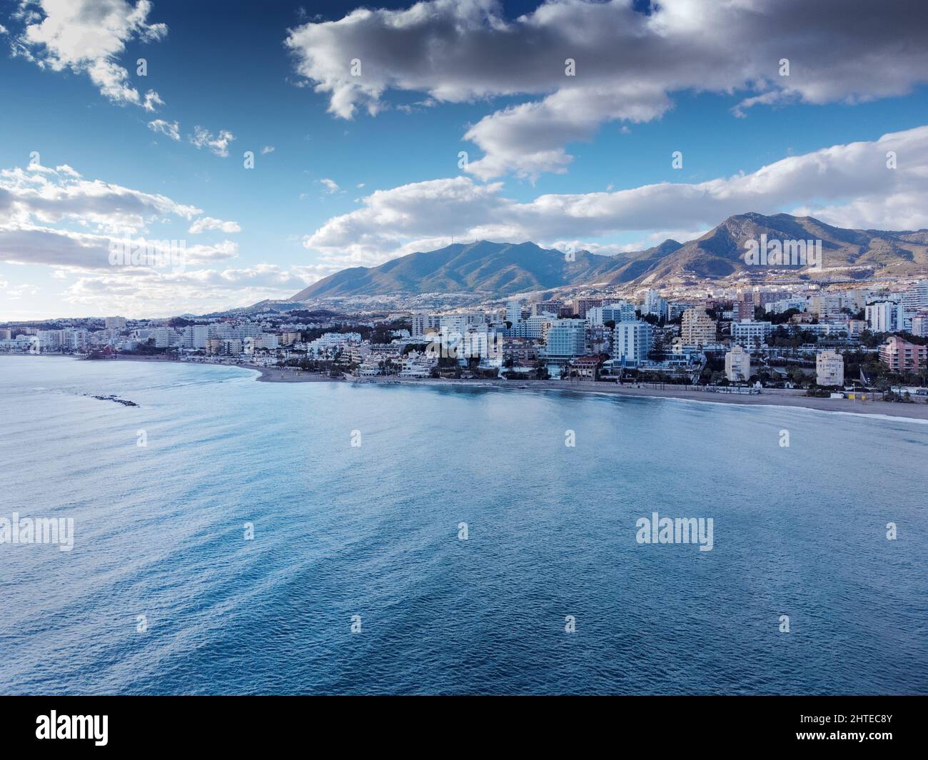 aerial view of the costline of benalmadena in spain Stock Photo - Alamy