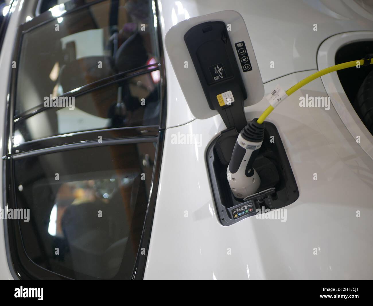 New BMW car electric car and charging system is shown in the department ...