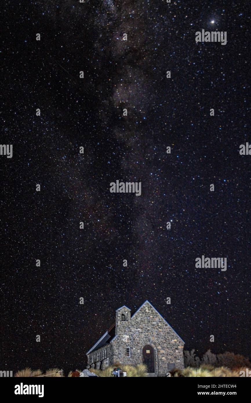 Vertical shot of the milky way with stars in the sky at night Stock ...
