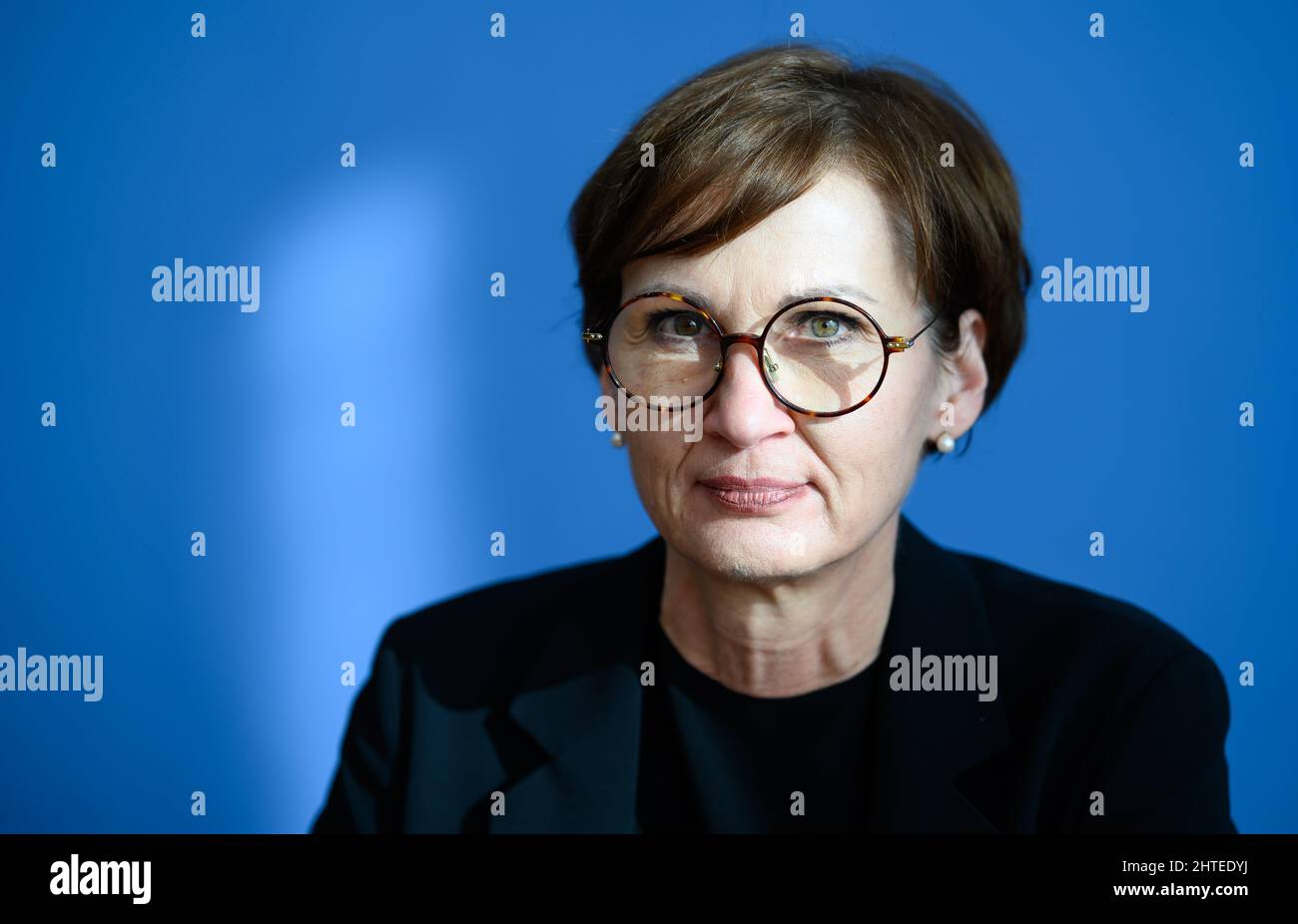 Berlin, Germany. 28th Feb, 2022. Bettina Stark-Watzinger (FDP), Federal Minister of Education and Research, speaks at a press conference on the national launch of the 6th Assessment Report of the Intergovernmental Panel on Climate Change (IPCC). The report of the IPCC, also known as the Intergovernmental Panel on Climate Change, summarizes the scientific state of the art on the scientific basis of climate change, its causes and extent. Credit: Bernd von Jutrczenka/dpa/Alamy Live News Stock Photo