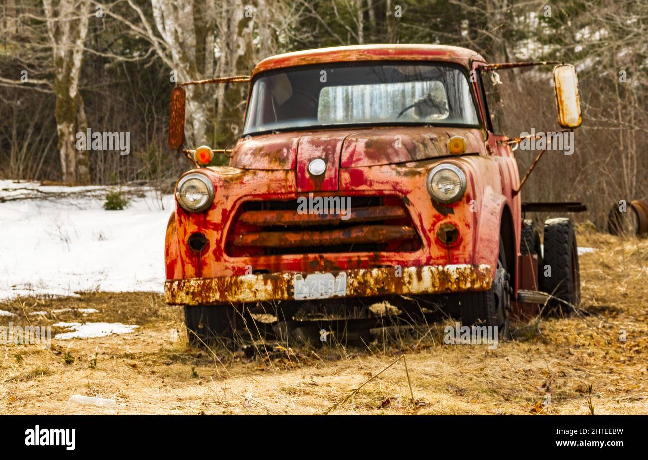Rusty old 1954 Dodge C series truck in Nova Scotia Stock Photo