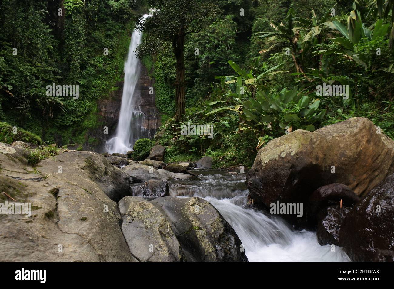 Beautiful shot of a waterfall in a mountain Stock Photo - Alamy