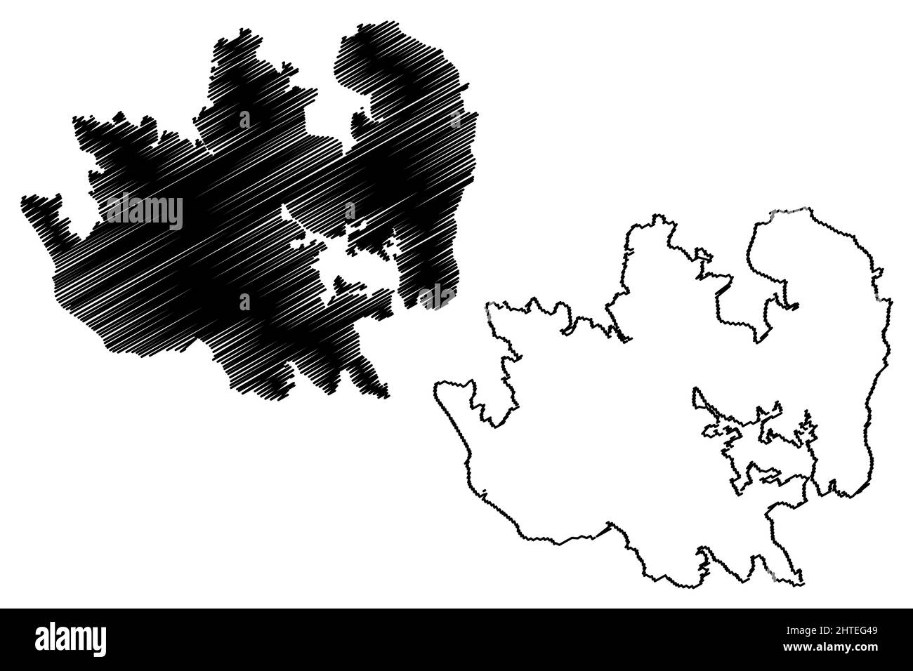 Batam island (Republic of Indonesia, South East Asia) map vector illustration, scribble sketch Batam map Stock Vector