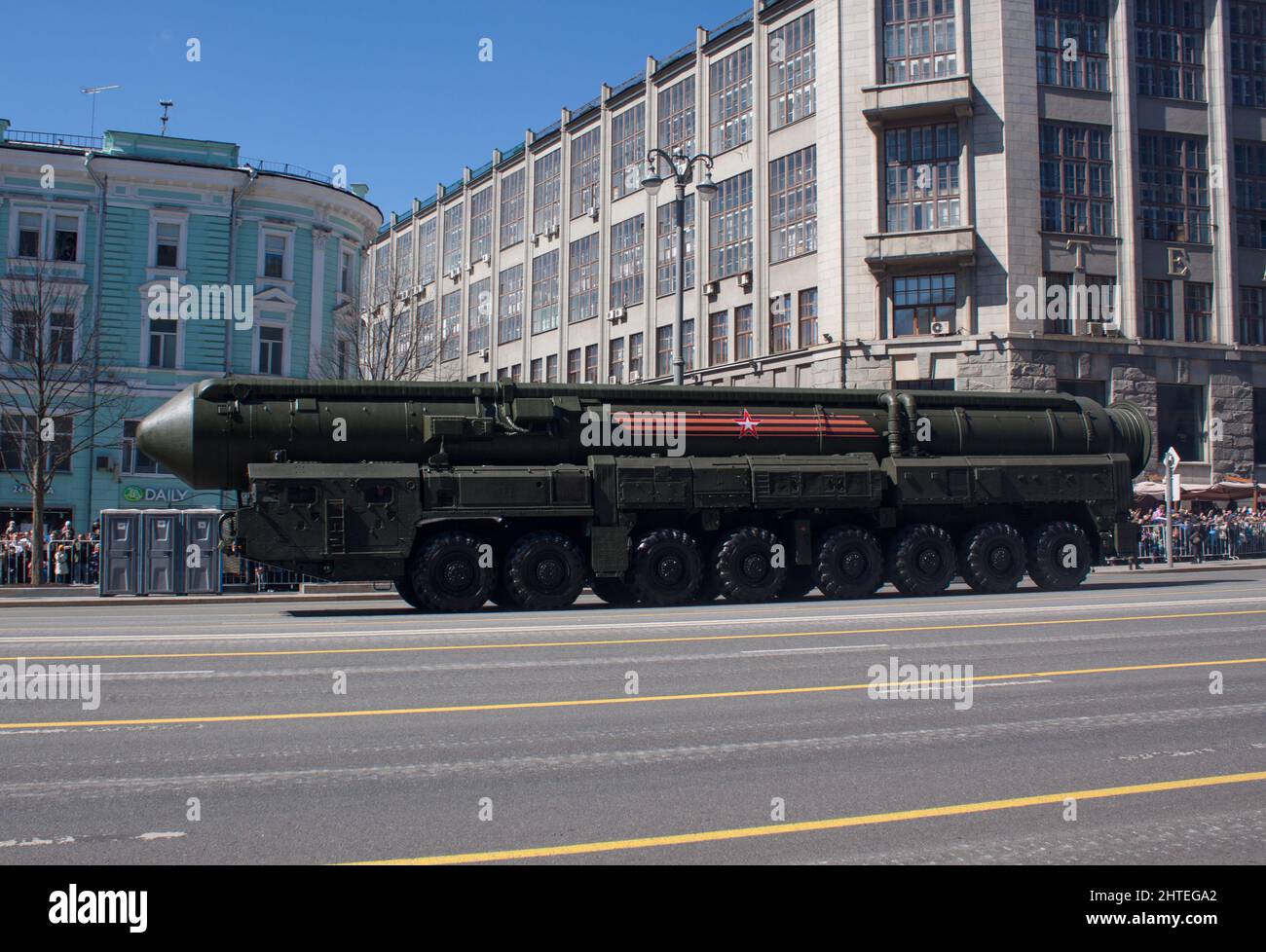 Russian Topol-M (SS-27) in Moscow during the 2017 Victory Day military parade. Stock Photo