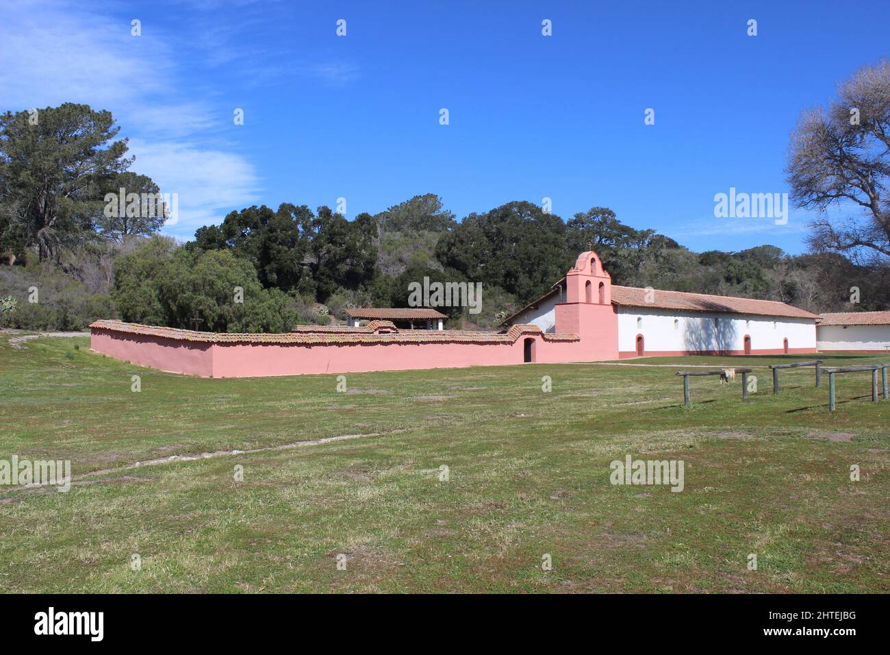 Church and Cemetery, Mission La Purisima Concepcion, Lompoc, California Stock Photo