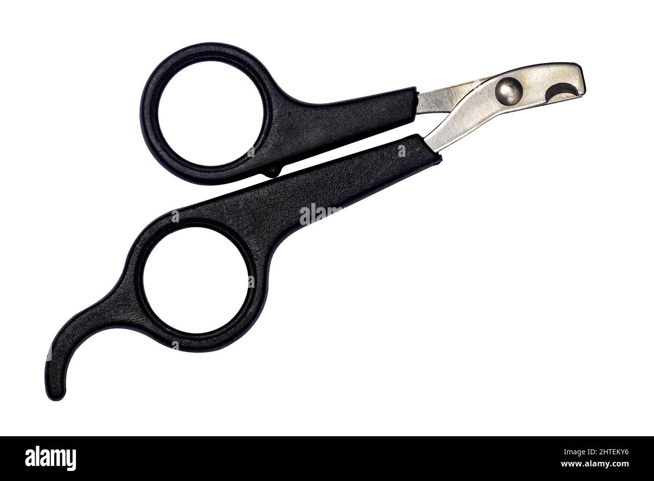 Closed pair of pet nail clippers. Isolated on a white background. Stock Photo